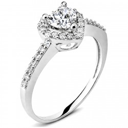 Λευκόχρυσο δαχτυλίδι καρδιά Κ14